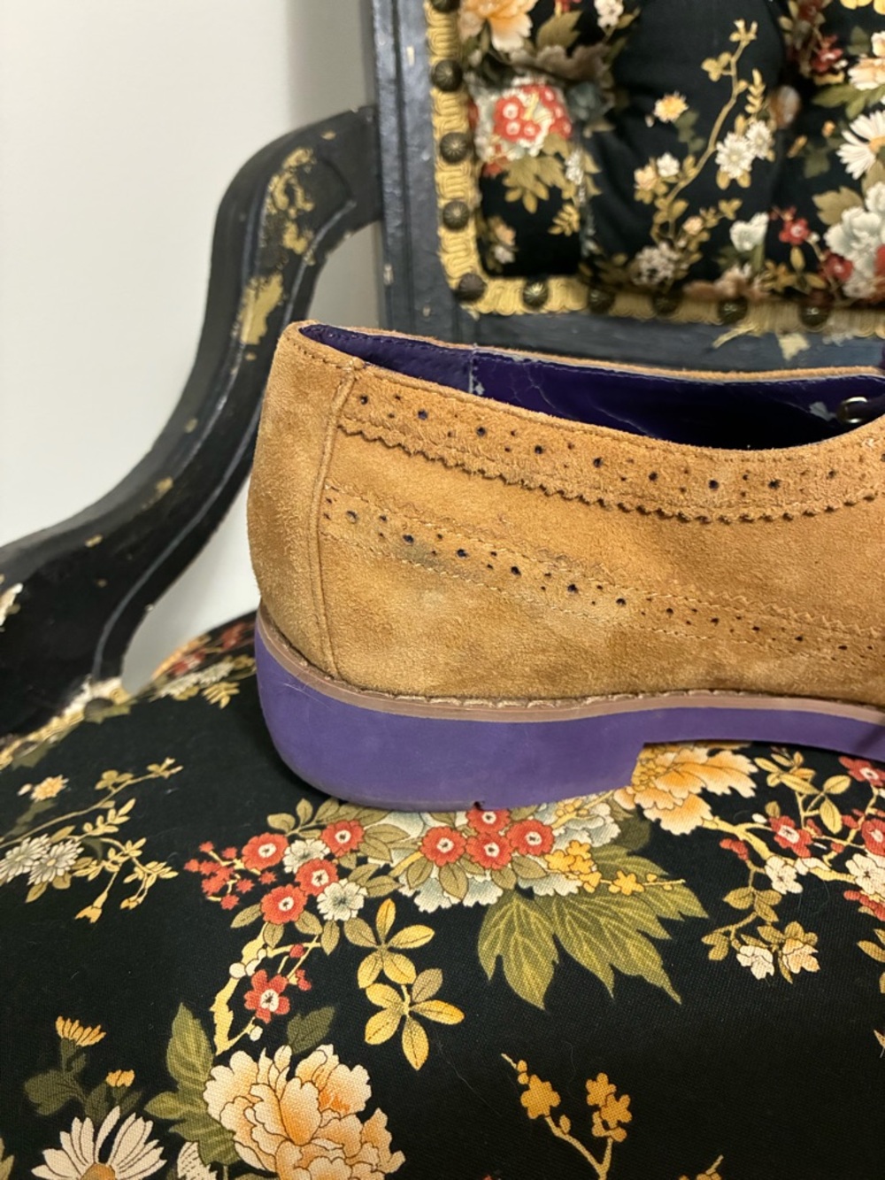 Vintage Ralph Lauren Imogen Suede Wingtip Oxfords - Picture 9 of 10